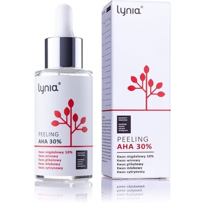 Lynia Peeling kwasowy AHA kwasy owocowe 30% 30ml Lynia Peeling kwasowy AHA kwasy owocowe 30% 30ml