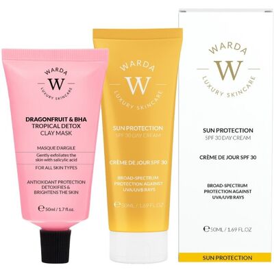 Maska Dragonfruit & BHA + krem SPF 30 Sun Protection Maska Dragonfruit & BHA + krem SPF 30 Sun Protection