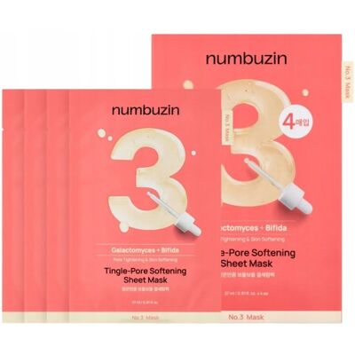 Maska Numbuzin No.3 Tingle Pore Fermenty Wygładzenie Nawilżenie 4 sztuki Maska Numbuzin No.3 Tingle Pore Fermenty Wygładzenie Nawilżenie 4 sztuki