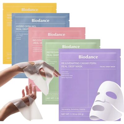 Maski BIODANCE Bio Collagen+Hydro Cera+Refreshing+Radiant+Rejuvenating 5szt Maski BIODANCE Bio Collagen+Hydro Cera+Refreshing+Radiant+Rejuvenating 5szt