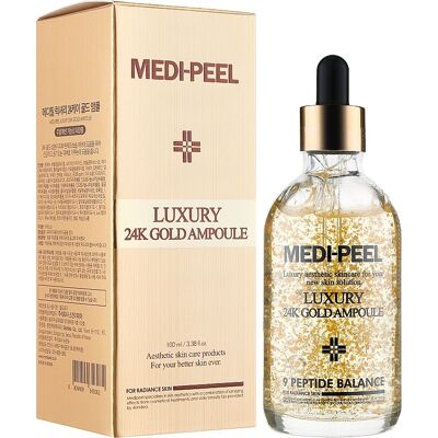 MEDIPEEL - Luxury 24K Gold Ampoule - Wysokoskoncentrowane Serum-Ampułka ze Złotem 24K - 100ml MEDIPEEL - Luxury 24K Gold Ampoule - Wysokoskoncentrowane Serum-Ampułka ze Złotem 24K - 100ml