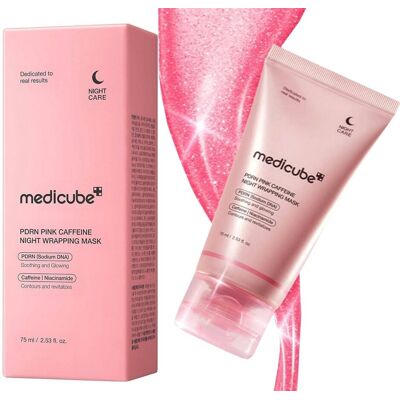 MEDICUBE PDRN PINK CAFFEINE NIGHT WRAPPING MASK - NAWILŻAJĄCA 75ml MEDICUBE PDRN PINK CAFFEINE NIGHT WRAPPING MASK - NAWILŻAJĄCA 75ml