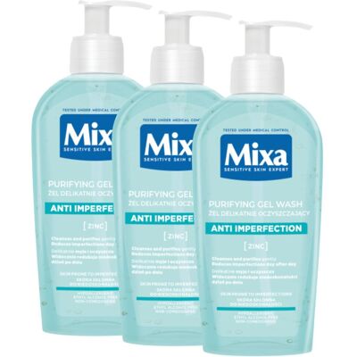 Mixa Anti Imperfection Oczyszczający Żel Do Twarzy Z Cynkiem 3x200ml Mixa Anti Imperfection Oczyszczający Żel Do Twarzy Z Cynkiem 3x200ml