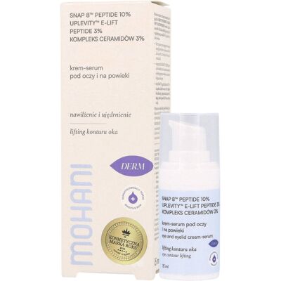 MOHANI Liftingująco-ujędrniające serum-krem pod oczy i na powieki z peptydami i ceramidami, 15 ml MOHANI Liftingująco-ujędrniające serum-krem pod oczy i na powieki z peptydami i ceramidami, 15 ml