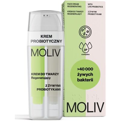 MOLIV Regenerujący krem do twarzy z żywymi probiotykami 30ml MOLIV Regenerujący krem do twarzy z żywymi probiotykami 30ml