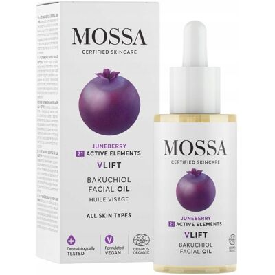 MOSSA V-lift olejek do twarzy z bakuchiolem i owocem czeremchy 30ml MOSSA V-lift olejek do twarzy z bakuchiolem i owocem czeremchy 30ml