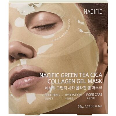 NACIFIC GRREN TEA Cica Collagen Gel Mask – hydrożelowa łagodząco-nawilżająca maska do twarzy (4 × 35 g) NACIFIC GRREN TEA Cica Collagen Gel Mask – hydrożelowa łagodząco-nawilżająca maska do twarzy (4 × 35 g)