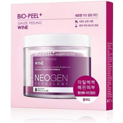 Neogen Dermalogy Bio-Peel+ Gauze Peeling Wine - Złuszczające płatki do twarzy - 8 szt. Neogen Dermalogy Bio-Peel+ Gauze Peeling Wine - Złuszczające płatki do twarzy - 8 szt.