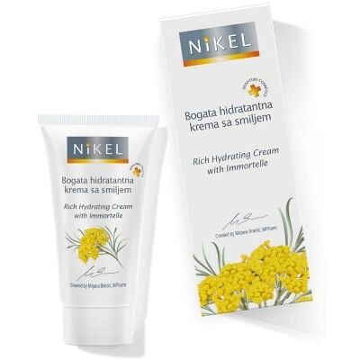 Nikel, bogaty krem nawilżający z wyciągiem z kwiatu immortelle, 50 ml Nikel, bogaty krem nawilżający z wyciągiem z kwiatu immortelle, 50 ml