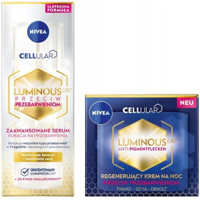 NIVEA CELLULAR LUMINOUS630 Krem na przebarwienia na noc + Serum na plamy NIVEA CELLULAR LUMINOUS630 Krem na przebarwienia na noc + Serum na plamy