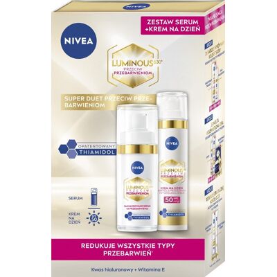 NIVEA CELLULAR LUMINOUS630® Zestaw prezentowy Krem na dzień + Serum na przebarwienia NIVEA CELLULAR LUMINOUS630® Zestaw prezentowy Krem na dzień + Serum na przebarwienia