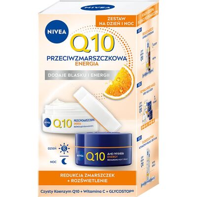 NIVEA Q10 ENERGY Zestaw Krem z witaminą C na dzień 50ml + na noc 50ml NIVEA Q10 ENERGY Zestaw Krem z witaminą C na dzień 50ml + na noc 50ml