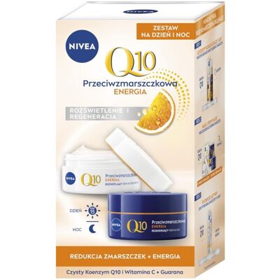 Nivea Q10 Energy zestaw rozświetlający krem na dzień 50ml + regenerujący krem na noc 50ml Nivea Q10 Energy zestaw rozświetlający krem na dzień 50ml + regenerujący krem na noc 50ml