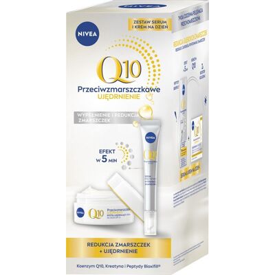 NIVEA Zestaw DUO Q10 Przeciwzmarszczkowe ujędrnienie (krem na dzień 50 ml + serum NIVEA Zestaw DUO Q10 Przeciwzmarszczkowe ujędrnienie (krem na dzień 50 ml + serum