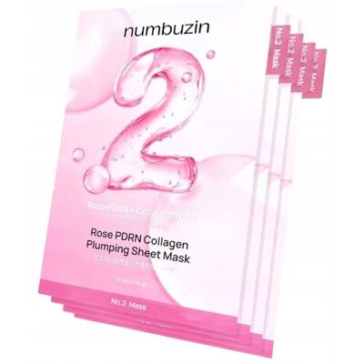 numbuzin No.2 Rose PDRN Collagen Plumping Sheet Mask Zestaw Masek 10szt numbuzin No.2 Rose PDRN Collagen Plumping Sheet Mask Zestaw Masek 10szt
