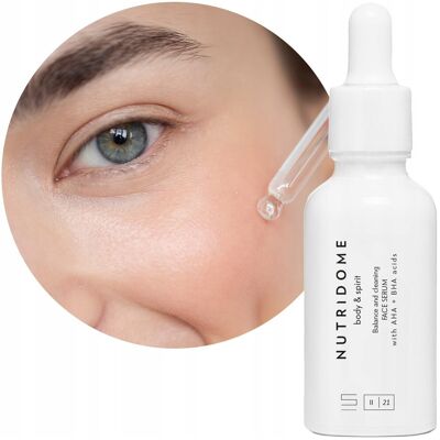 PEELING do twarzy SERUM PEELINGUJĄCE scrub kwas AHA BHA NUTRIDOME 30ml PEELING do twarzy SERUM PEELINGUJĄCE scrub kwas AHA BHA NUTRIDOME 30ml