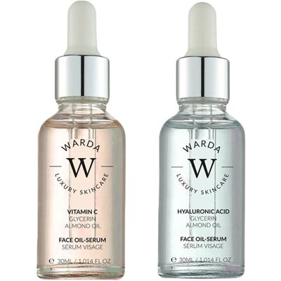 Olejowe serum witamina C + olejowe serum kwas hialuronowy Olejowe serum witamina C + olejowe serum kwas hialuronowy