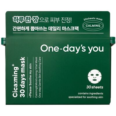 ONE-DAY’S YOU CICA:MING 30 DAYS Kojące maski w płachcie 310 ml (30 szt.) ONE-DAY’S YOU CICA:MING 30 DAYS Kojące maski w płachcie 310 ml (30 szt.)