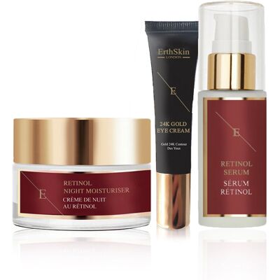 PRO RETINOL SERUM + PRO RETINOL KREM NAWILŻAJĄCY NA NOC + KREM POD OCZY PRO RETINOL SERUM + PRO RETINOL KREM NAWILŻAJĄCY NA NOC + KREM POD OCZY