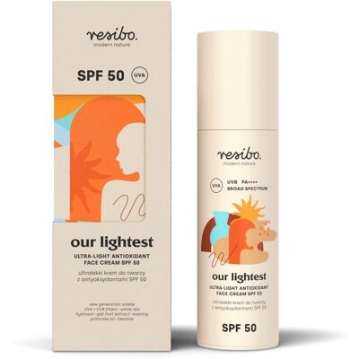Resibo, Our Lightest Ultralekki krem do twarzy z antyoksydantami SPF50 50ml Resibo, Our Lightest Ultralekki krem do twarzy z antyoksydantami SPF50 50ml