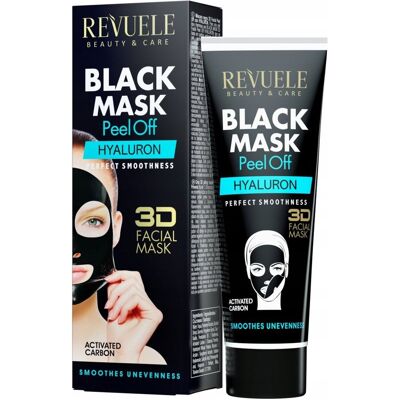 Revuele Czarna Maska z Kwasem Hialuronowym - Głęboki Oczyszczanie - 80ml Revuele Czarna Maska z Kwasem Hialuronowym - Głęboki Oczyszczanie - 80ml
