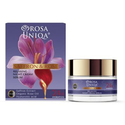 Rosa Uniqa, Krem serum Róża i Szafran na noc, 50 ml Rosa Uniqa, Krem serum Róża i Szafran na noc, 50 ml