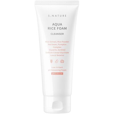 S.NATURE, Aqua Rice Foam Cleanser ryżowa pianka do mycia twarzy 160ml S.NATURE, Aqua Rice Foam Cleanser ryżowa pianka do mycia twarzy 160ml