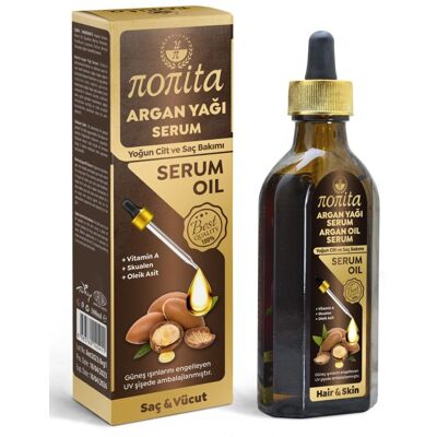 Serum z OLEJKIEM ARGANOWYM 100% Tureckie Twarz Ciało Włosy NONITA 100ml Serum z OLEJKIEM ARGANOWYM 100% Tureckie Twarz Ciało Włosy NONITA 100ml