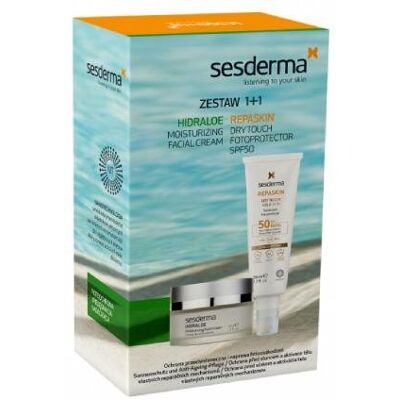 Sesderma Repaskin - Zestaw nawilżający do twarzy z SPF 50 Sesderma Repaskin - Zestaw nawilżający do twarzy z SPF 50