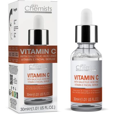 skinChemists Przeciwstarzeniowe Serum z Witaminą C i Kwasem Salicylowym 30ml skinChemists Przeciwstarzeniowe Serum z Witaminą C i Kwasem Salicylowym 30ml