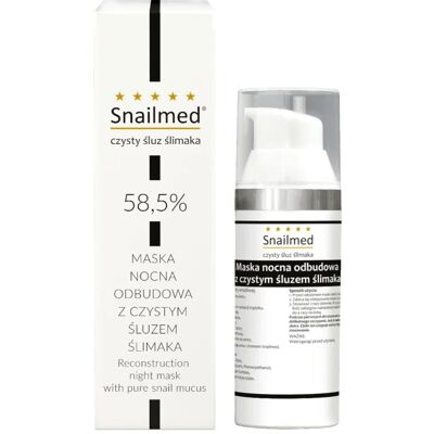 Snailmed Nocna Odbudowa- Maska do twarzy z czystym śluzem ślimaka. 50 ml Produkt Polski Snailmed Nocna Odbudowa- Maska do twarzy z czystym śluzem ślimaka. 50 ml Produkt Polski