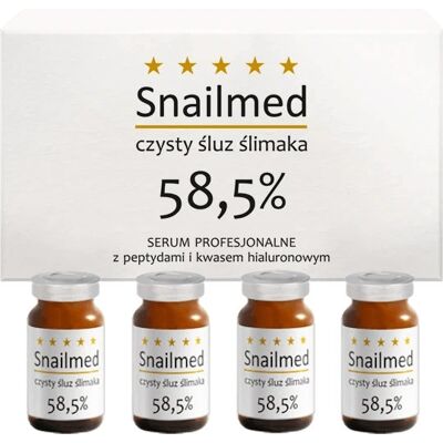 Snailmed Serum ze śluzem ślimaka i peptydami. Opóźniające powstawanie oznak starości. 4x8ml Snailmed Serum ze śluzem ślimaka i peptydami. Opóźniające powstawanie oznak starości. 4x8ml