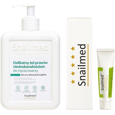SNAILMED Żel do twarzy przeciw niedoskonałościom 300ml + maść pielęgnacyjna SNAILMED Żel do twarzy przeciw niedoskonałościom 300ml + maść pielęgnacyjna