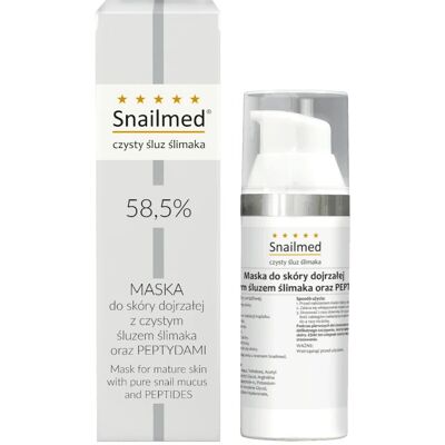 SnailmedMaska z czystym ślizem ślimaka i peptydami. Do skóry dojrzałej 50 ml. Produkt Polski SnailmedMaska z czystym ślizem ślimaka i peptydami. Do skóry dojrzałej 50 ml. Produkt Polski