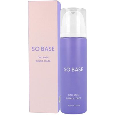 SO BASE Collagen Bubble Toner 140 ml - Rozświetlający tonik w piance z kolagenem i peptydami SO BASE Collagen Bubble Toner 140 ml - Rozświetlający tonik w piance z kolagenem i peptydami