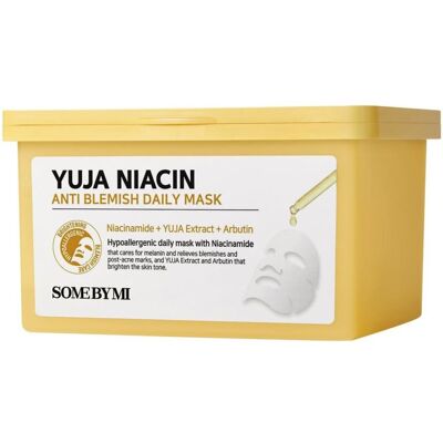 Some By Mi - Yuja Niacin Anti-Blemish Daily Mask - Zestaw Rozjaśniających Masek W Płachcie, 30 szt. Some By Mi - Yuja Niacin Anti-Blemish Daily Mask - Zestaw Rozjaśniających Masek W Płachcie, 30 szt.