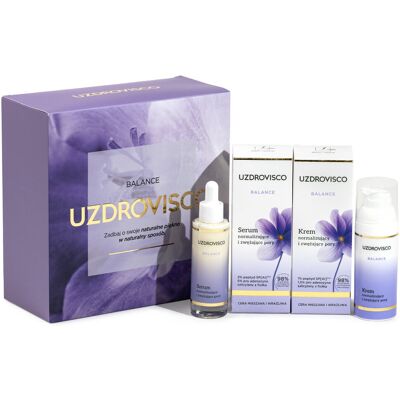 Uzdrovisco BALANCE, Krem balansujący zwężający pory + Serum normalizujące zwężające pory Uzdrovisco BALANCE, Krem balansujący zwężający pory + Serum normalizujące zwężające pory