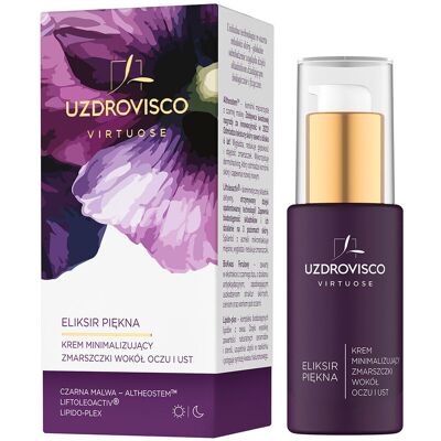 UZDROVISCO VIRTUOSE, Eliksir piękna, Krem minimalizujacy zmarszczki wokół oczu i ust, 30 ml UZDROVISCO VIRTUOSE, Eliksir piękna, Krem minimalizujacy zmarszczki wokół oczu i ust, 30 ml