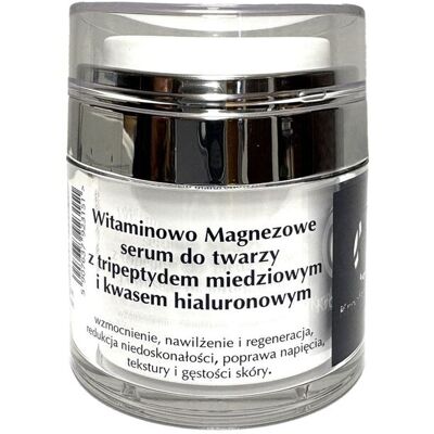 WITAMINOWO MAGNEZOWE SERUM DO TWARZY Z TRIPEPTYDEM MIEDZIOWYM I KWASEM HIALURONOWYM 50 ml WITAMINOWO MAGNEZOWE SERUM DO TWARZY Z TRIPEPTYDEM MIEDZIOWYM I KWASEM HIALURONOWYM 50 ml