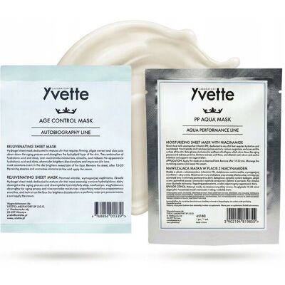 YVETTE Zestaw masek w płacie AGE CONTROL + AQUA MASK Niacynamid YVETTE Zestaw masek w płacie AGE CONTROL + AQUA MASK Niacynamid