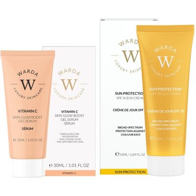 Żelowe serum Vitamin C Glow Boost + krem SPF 30 Sun Protection Żelowe serum Vitamin C Glow Boost + krem SPF 30 Sun Protection