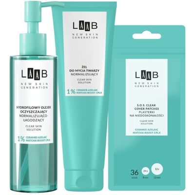 Zestaw AA LAAB Clear Skin Solution olejek + żel + plasterki SOS Zestaw AA LAAB Clear Skin Solution olejek + żel + plasterki SOS
