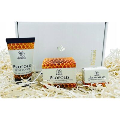 Zestaw Prezentowy Korana PROPOLIS 20% krem do twarzy + rąk + balsam do ust Zestaw Prezentowy Korana PROPOLIS 20% krem do twarzy + rąk + balsam do ust