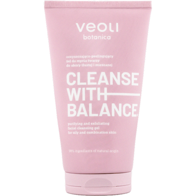 Veoli Botanica, Cleanse With Balance Oczyszczająco-Peelingujący Żel Do Mycia Twarzy Do Skóry Tłustej I Mieszanej, 150 Ml Veoli Botanica, Cleanse With Balance Oczyszczająco-Peelingujący Żel Do Mycia Twarzy Do Skóry Tłustej I Mieszanej, 150 Ml