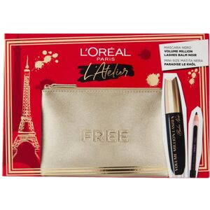 Atelier Kit Set L'Oreal Paris: Volume Million Lashes, Volumizing & Lengthening, Mascara, Black, 8.9 ml + Paradise, Kajal Eye Pencil, 1.2 g + Textile.. Atelier Kit Set L'Oreal Paris: Volume Million Lashes, Volumizing & Lengthening, Mascara, Black, 8.9 ml + Paradise, Kajal Eye Pencil, 1.2 g + Textile..