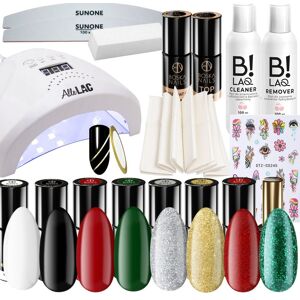 Boska Nails Świąteczny zestaw startowy do paznokci - lampa UV/LED 298W + 8x lakier hybrydowy + preparaty + akcesoria Boska Nails Świąteczny zestaw startowy do paznokci - lampa UV/LED 298W + 8x lakier hybrydowy + preparaty + akcesoria