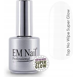 EM Nail, Lakier hybrydowy Top No Wipe Super Glow, 15 ml EM Nail, Lakier hybrydowy Top No Wipe Super Glow, 15 ml