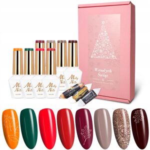 Molly Nails Fall & Holiday Świąteczny zestaw do paznokci hybrydowych lakiery 8 sztuk + słodkości Molly Nails Fall & Holiday Świąteczny zestaw do paznokci hybrydowych lakiery 8 sztuk + słodkości