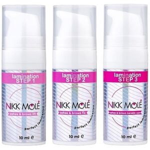 Zestaw do laminacji brwi i rzęs Nikk Mole Nr 1, 2, 3 po 10ml Zestaw do laminacji brwi i rzęs Nikk Mole Nr 1, 2, 3 po 10ml