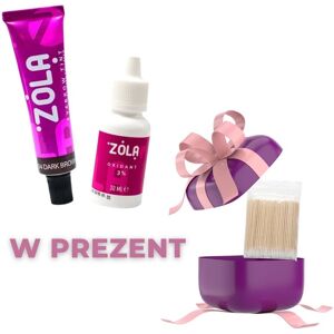 Zestaw: Farbka do brwi Zola 04 i Aktywator utleniac oksydant do farby Zola 3% + PREZENT Aplikatory (mikroszczoteczki) 100 szt. op Zestaw: Farbka do brwi Zola 04 i Aktywator utleniac oksydant do farby Zola 3% + PREZENT Aplikatory (mikroszczoteczki) 100 szt. op